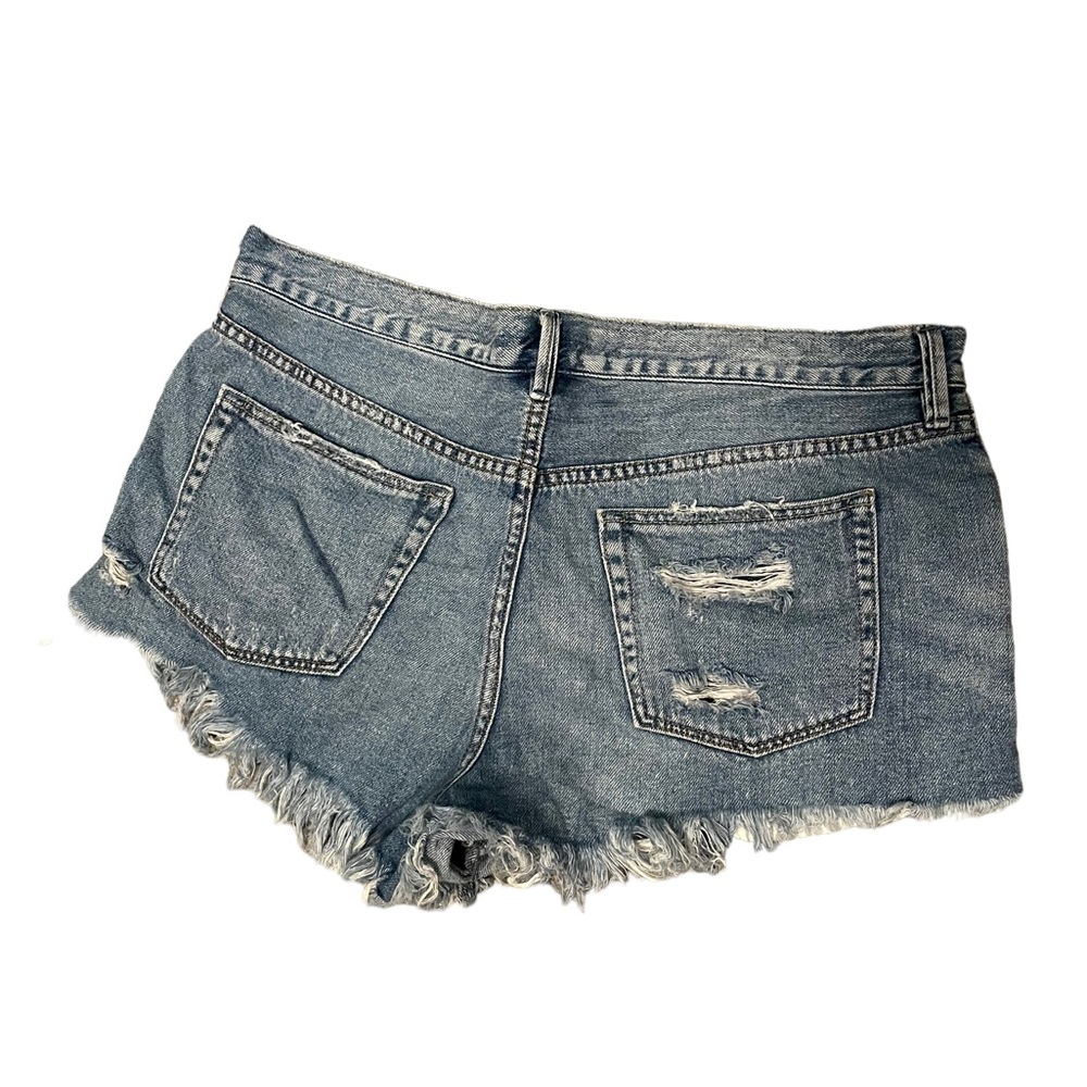 Free People Distressed High Waist Jean Shorts - Picture 3 of 5